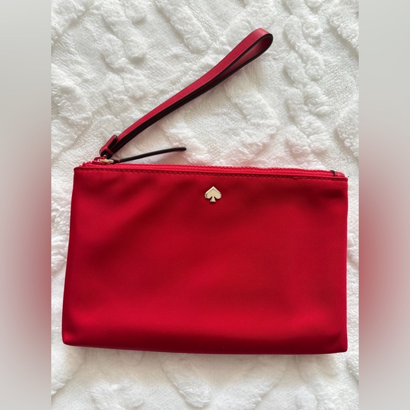 Kate Spade Jae nylon medium double zip wristlet, red - Picture 2 of 6